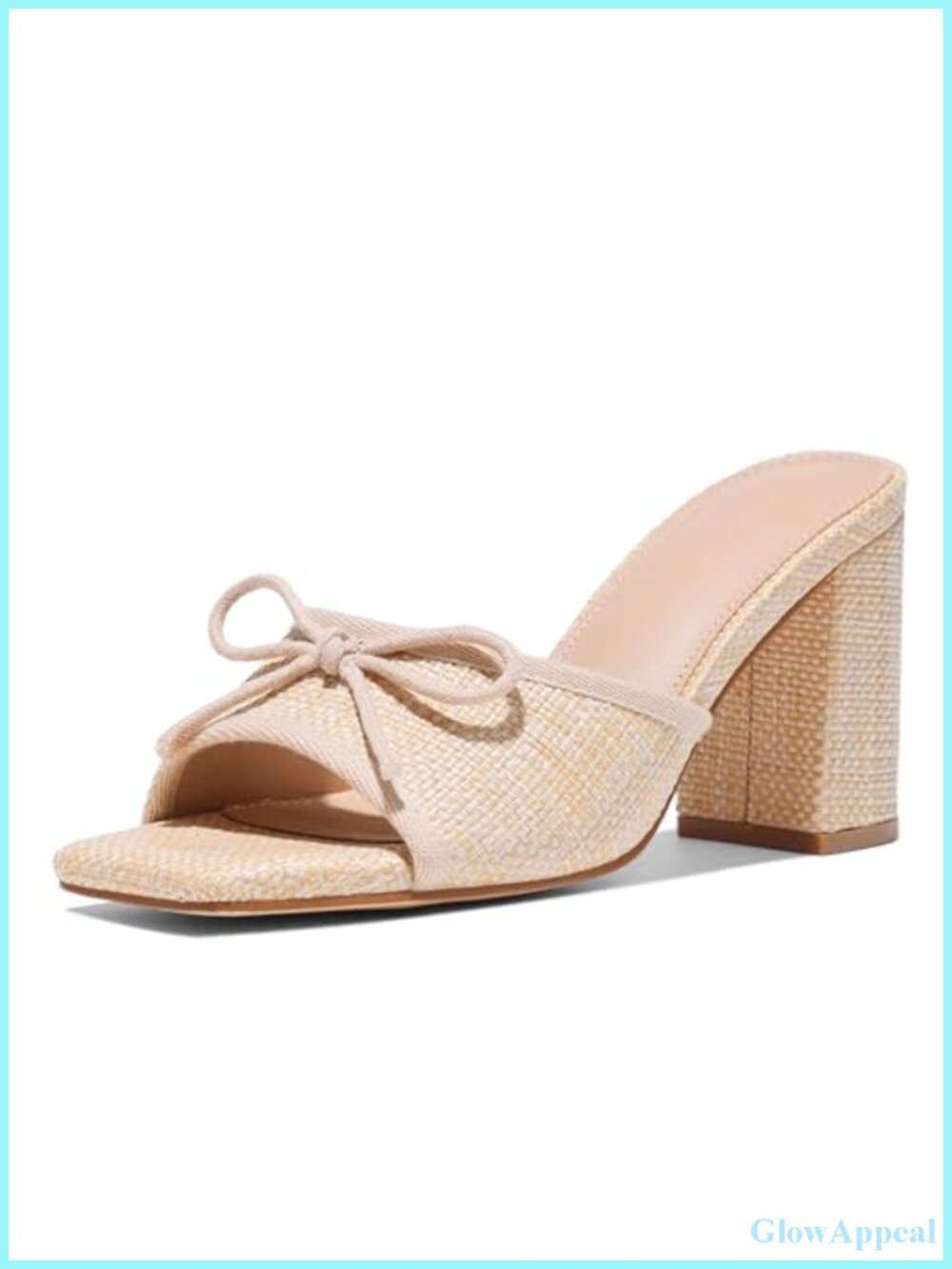 Chunky Block Heels Sandals Women Summer Raffia Ankle Strap Low Heel